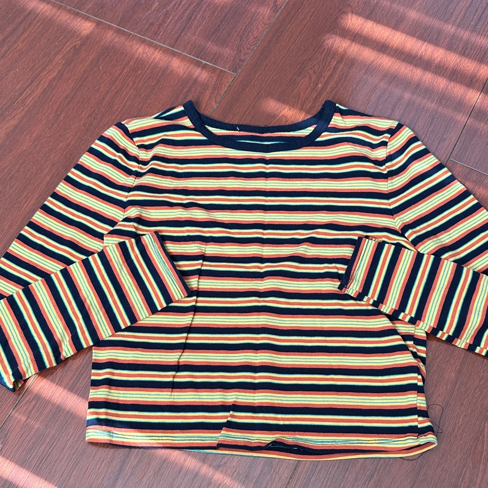 Forever 21 Multicolor Striped Long Sleeve Top
